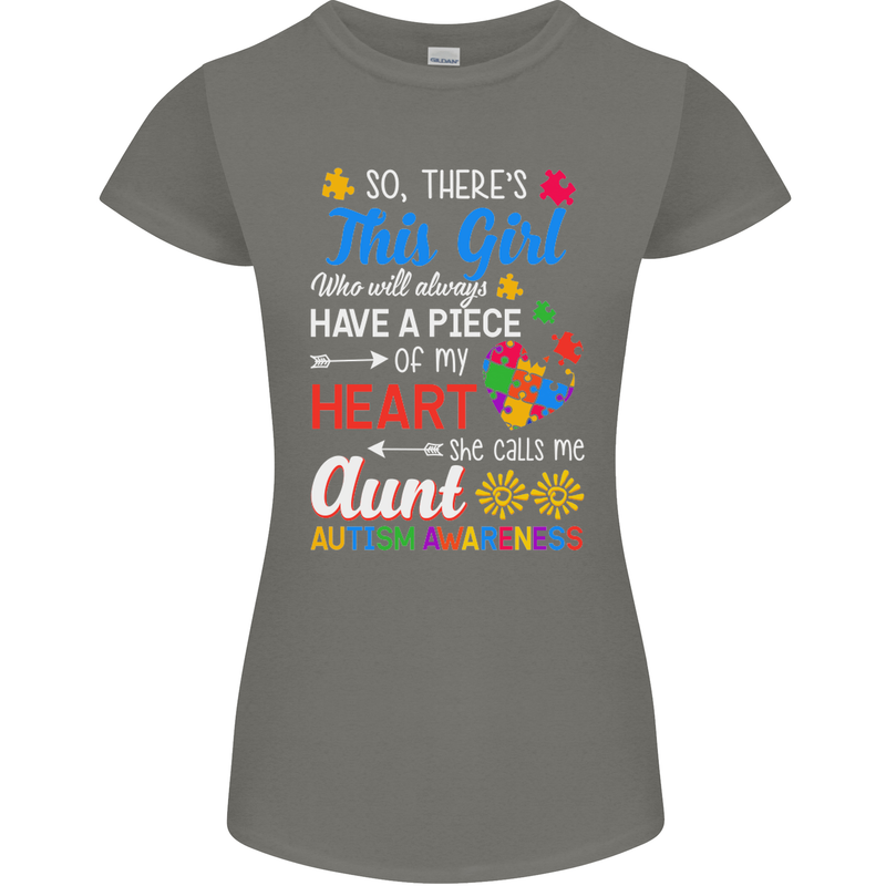 She Calls Me Aunt Autistic Autism Aunty ASD Womens Petite Cut T-Shirt Charcoal