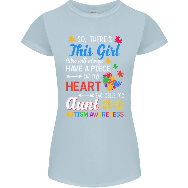 She Calls Me Aunt Autistic Autism Aunty ASD Womens Petite Cut T-Shirt Light Blue