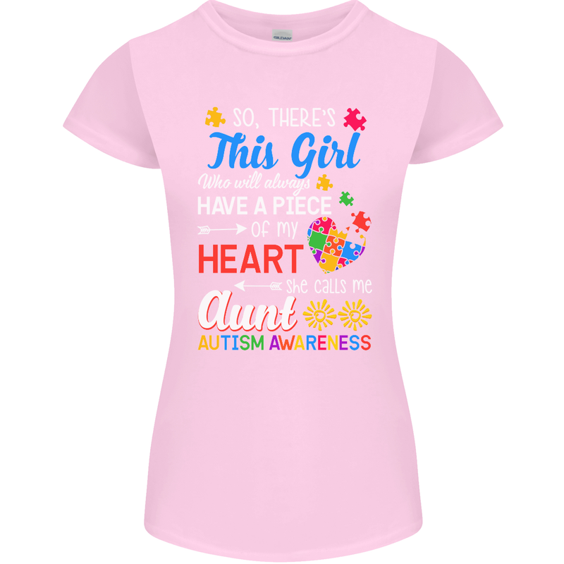 She Calls Me Aunt Autistic Autism Aunty ASD Womens Petite Cut T-Shirt Light Pink