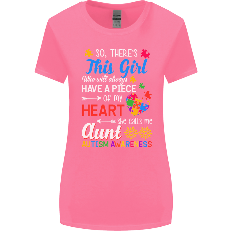 She Calls Me Aunt Autistic Autism Aunty ASD Womens Wider Cut T-Shirt Azalea
