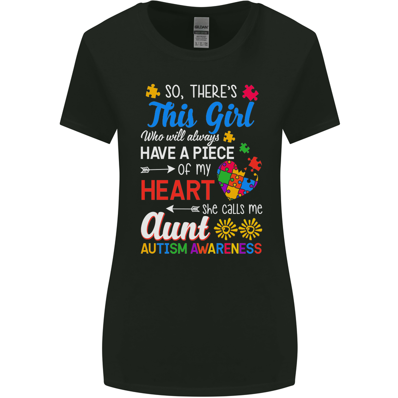 She Calls Me Aunt Autistic Autism Aunty ASD Womens Wider Cut T-Shirt Black