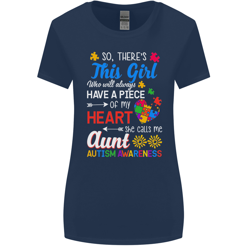 She Calls Me Aunt Autistic Autism Aunty ASD Womens Wider Cut T-Shirt Navy Blue