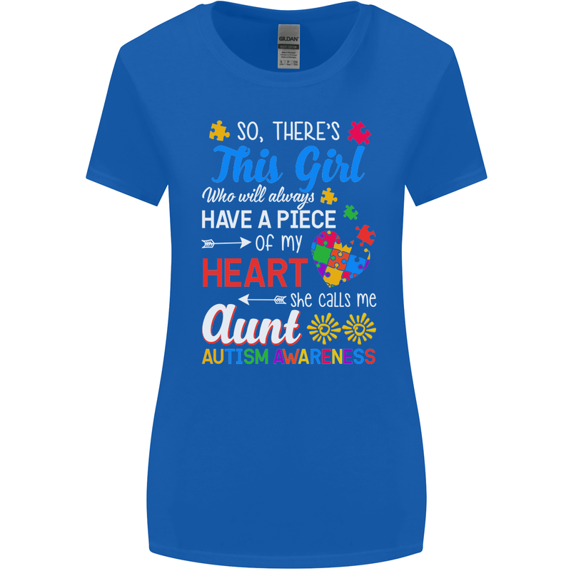 She Calls Me Aunt Autistic Autism Aunty ASD Womens Wider Cut T-Shirt Royal Blue