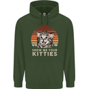 Show Me Your Kitties Funny Cat Kitten Childrens Kids Hoodie Forest Green