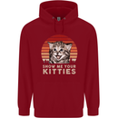 Show Me Your Kitties Funny Cat Kitten Childrens Kids Hoodie Red