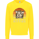 Show Me Your Kitties Funny Cat Kitten Kids Sweatshirt Jumper Yellow