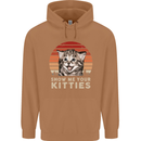 Show Me Your Kitties Funny Cat Kitten Mens 80% Cotton Hoodie Caramel Latte