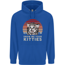 Show Me Your Kitties Funny Cat Kitten Mens 80% Cotton Hoodie Royal Blue
