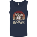 Show Me Your Kitties Funny Cat Kitten Mens Vest Tank Top Navy Blue