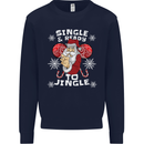 Single and Ready to Jingle Christmas Funny Mens Sweatshirt Jumper Navy Blue