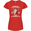 Single and Ready to Jingle Christmas Funny Womens Petite Cut T-Shirt Red