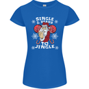 Single and Ready to Jingle Christmas Funny Womens Petite Cut T-Shirt Royal Blue