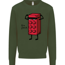 Six Pack Funny Gym Training Top Fat Obese Mens Sweatshirt Jumper Forest Green