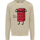 Six Pack Funny Gym Training Top Fat Obese Mens Sweatshirt Jumper Sand