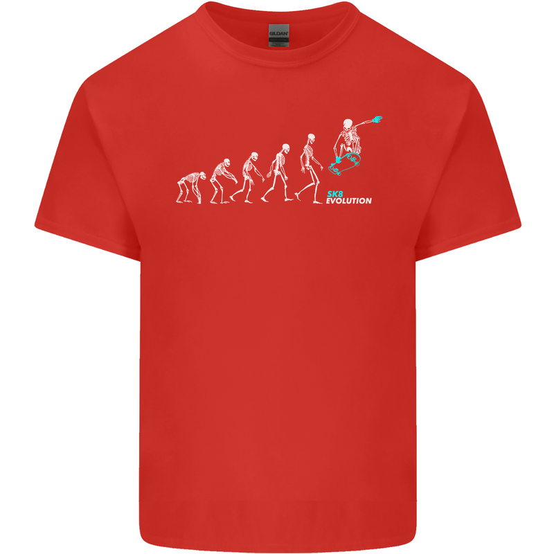 Skateboard Evloution Skateboarding Mens Cotton T-Shirt Tee Top Red