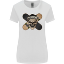 Skateboard Skull Skateboarding Womens Wider Cut T-Shirt White