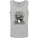 Skeleton Drummer Be Crazy Drumming Drum Mens Vest Tank Top Sports Grey