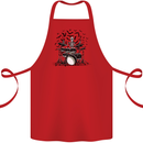 Skeleton Drummer Drumming Drum Skull Funny Cotton Apron 100% Organic Red
