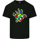 Skeleton Hand With a Retro Puzzle 80's Mens Cotton T-Shirt Tee Top Black