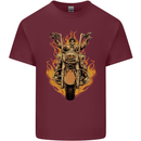 Skeleton Motorcycle Rider Mens Cotton T-Shirt Tee Top Maroon