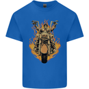 Skeleton Motorcycle Rider Mens Cotton T-Shirt Tee Top Royal Blue