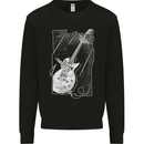 Skeleton Playing Guitar Guitarist Electric Mens Sweatshirt Jumper Black