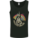 Skeleton Unicorn Skull Heavy Metal Rock Mens Vest Tank Top Black