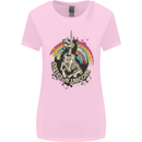 Skeleton Unicorn Skull Heavy Metal Rock Womens Wider Cut T-Shirt Light Pink