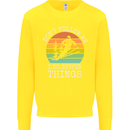 Skiing Don't Follow Me Ski Skier Funny Kids Sweatshirt Jumper Yellow