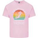 Skiing Don't Follow Me Ski Skier Funny Kids T-Shirt Childrens Light Pink