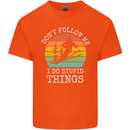 Skiing Don't Follow Me Ski Skier Funny Kids T-Shirt Childrens Orange