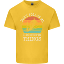 Skiing Don't Follow Me Ski Skier Funny Kids T-Shirt Childrens Yellow