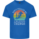 Skiing Don't Follow Me Ski Skier Funny Mens Cotton T-Shirt Tee Top Royal Blue