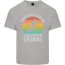 Skiing Don't Follow Me Ski Skier Funny Mens Cotton T-Shirt Tee Top Sports Grey