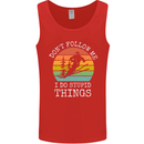 Skiing Don't Follow Me Ski Skier Funny Mens Vest Tank Top Red