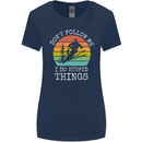 Skiing Don't Follow Me Ski Skier Funny Womens Wider Cut T-Shirt Navy Blue