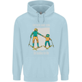 Skiing Father & Son Ski Buddies Fathers Day Childrens Kids Hoodie Light Blue