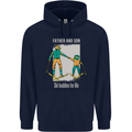 Skiing Father & Son Ski Buddies Fathers Day Childrens Kids Hoodie Navy Blue