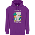 Skiing Father & Son Ski Buddies Fathers Day Childrens Kids Hoodie Purple
