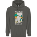 Skiing Father & Son Ski Buddies Fathers Day Childrens Kids Hoodie Storm Grey