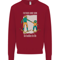 Skiing Father & Son Ski Buddies Fathers Day Kids Sweatshirt Jumper Red