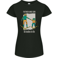 Skiing Father & Son Ski Buddies Fathers Day Womens Petite Cut T-Shirt Black