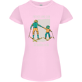 Skiing Father & Son Ski Buddies Fathers Day Womens Petite Cut T-Shirt Light Pink