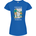 Skiing Father & Son Ski Buddies Fathers Day Womens Petite Cut T-Shirt Royal Blue