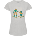 Skiing Father & Son Ski Buddies Fathers Day Womens Petite Cut T-Shirt Sports Grey