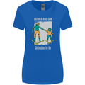 Skiing Father & Son Ski Buddies Fathers Day Womens Wider Cut T-Shirt Royal Blue