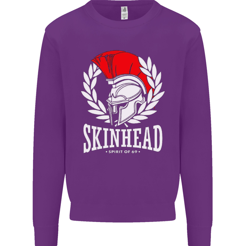 Skinhead Roman Trojan Helmet Punk Music Mens Sweatshirt Jumper Purple