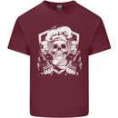 Skull Chef Cooking Cook Baker Baking Mens Cotton T-Shirt Tee Top Maroon