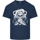 Skull Chef Cooking Cook Baker Baking Mens Cotton T-Shirt Tee Top Navy Blue