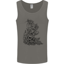 Skull Crown Biker Skull Gothic Heavy Metal Mens Vest Tank Top Charcoal